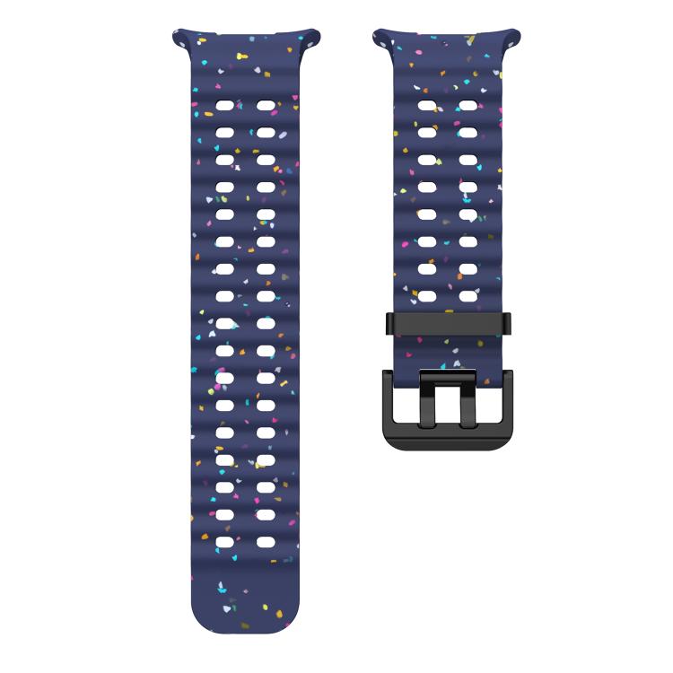 For Samsung Galaxy Watch Ultra 47mm / Ultra 2025 Dual Buckle Colorful Dots Silicone Watch Band(Midnight Blue) by bashfashion
