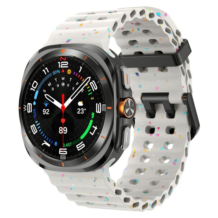 For Samsung Galaxy Watch Ultra 47mm / Ultra 2025 Dual Buckle Colorful Dots Silicone Watch Band(Starlight) by bashfashion