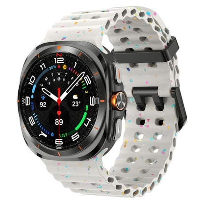 For Samsung Galaxy Watch Ultra 47mm / Ultra 2025 Dual Buckle Colorful Dots Silicone Watch Band(Starlight) by bashfashion
