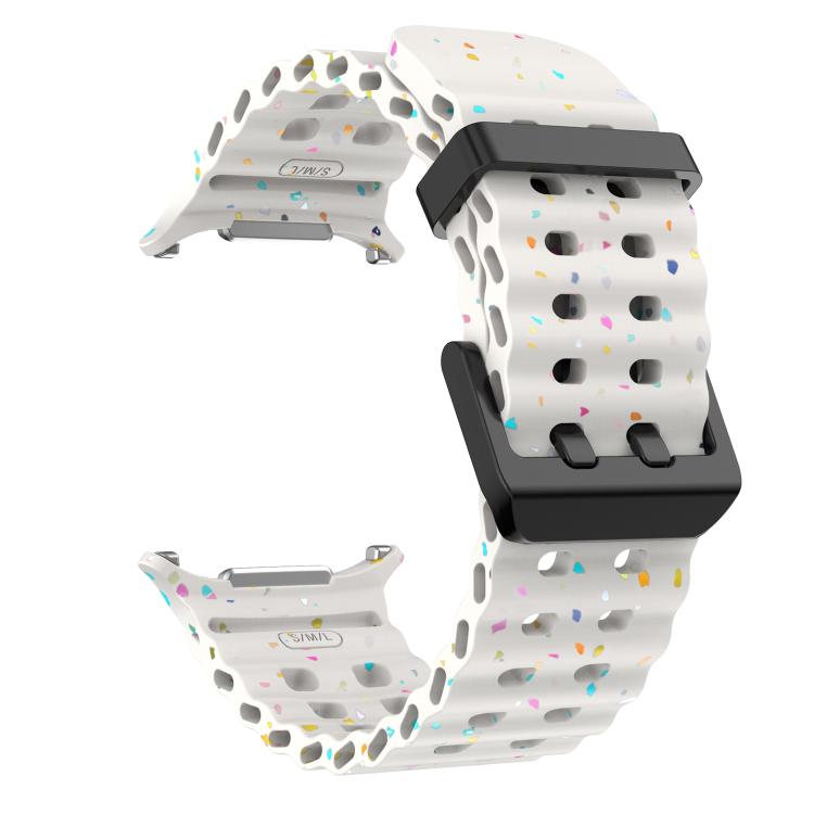 For Samsung Galaxy Watch Ultra 47mm / Ultra 2025 Dual Buckle Colorful Dots Silicone Watch Band(Starlight) by bashfashion