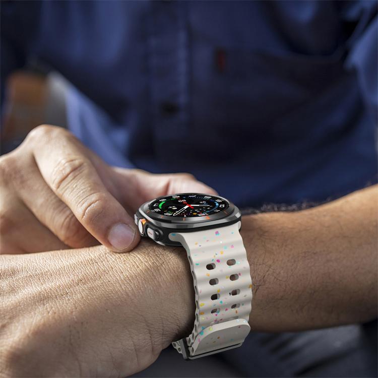 For Samsung Galaxy Watch Ultra 47mm / Ultra 2025 Dual Buckle Colorful Dots Silicone Watch Band(Starlight) by bashfashion