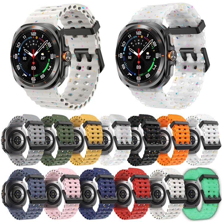 For Samsung Galaxy Watch Ultra 47mm / Ultra 2025 Dual Buckle Colorful Dots Silicone Watch Band(Orange) by bashfashion