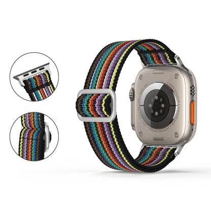 For Apple Watch 46mm / 49mm / 45mm / 44mm Breathable Nylon Fish Line Weaving Watch Band(Black) by bashfashion