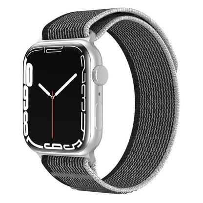For Apple Watch 46mm / 49mm / 45mm / 44mm xDfind Dual-Section Loop Nylon Watch Band(Black Grey) by xDfind