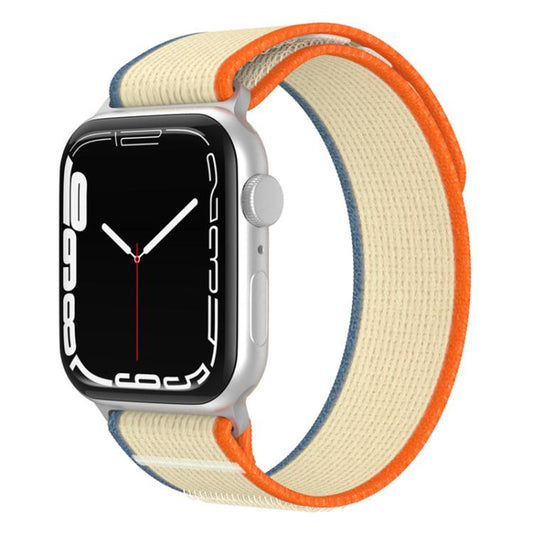 For Apple Watch 46mm / 49mm / 45mm / 44mm xDfind Dual-Section Loop Nylon Watch Band(Orange Beige) by xDfind