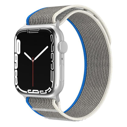 For Apple Watch 46mm / 49mm / 45mm / 44mm xDfind Dual-Section Loop Nylon Watch Band(Blue Grey) by xDfind