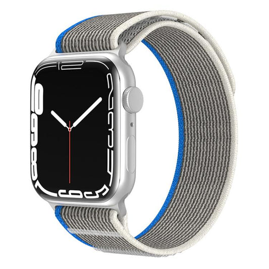 For Apple Watch 46mm / 49mm / 45mm / 44mm xDfind Dual-Section Loop Nylon Watch Band(Blue Grey) by xDfind