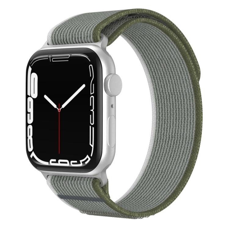 For Apple Watch 46mm / 49mm / 45mm / 44mm xDfind Dual-Section Loop Nylon Watch Band(Green Grey) by xDfind