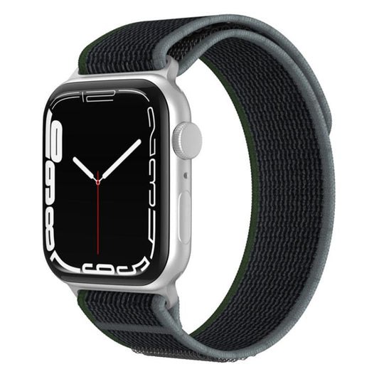 For Apple Watch 46mm / 49mm / 45mm / 44mm xDfind Dual-Section Loop Nylon Watch Band(Black Blue) by xDfind