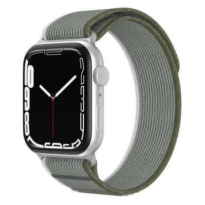 For Apple Watch 42mm / 41mm / 40mm / 38mm xDfind Dual-Section Loop Nylon Watch Band(Green Grey) by xDfind