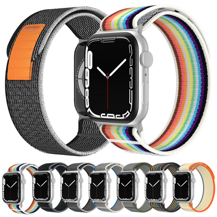 For Apple Watch 46mm / 49mm / 45mm / 44mm xDfind Dual-Section Loop Nylon Watch Band(Orange Beige) by xDfind