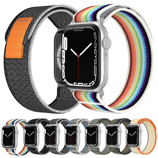 For Apple Watch 46mm / 49mm / 45mm / 44mm xDfind Dual-Section Loop Nylon Watch Band(Green Grey) by xDfind