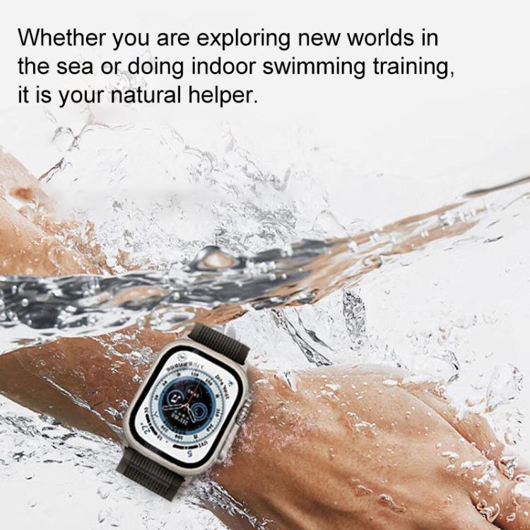 For Apple Watch 46mm / 49mm / 45mm / 44mm xDfind Dual-Section Loop Nylon Watch Band(Black Blue) by xDfind