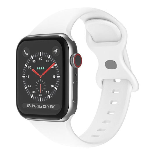 For Apple Watch 46mm / 49mm / 45mm / 44mm xDfind Butterfly Buckle Silicone Watch Band(White) by xDfind