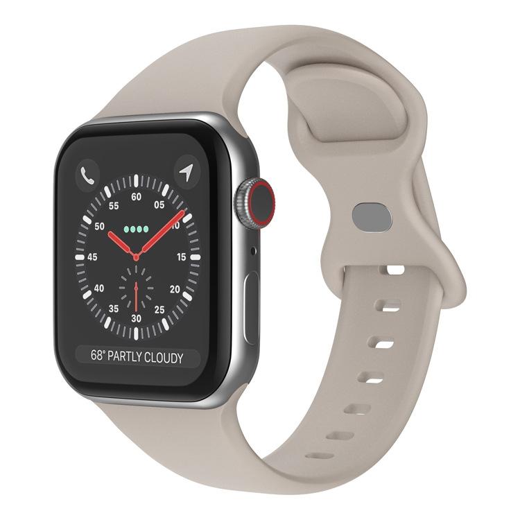 For Apple Watch 46mm / 49mm / 45mm / 44mm xDfind Butterfly Buckle Silicone Watch Band(Rock Grey) by xDfind