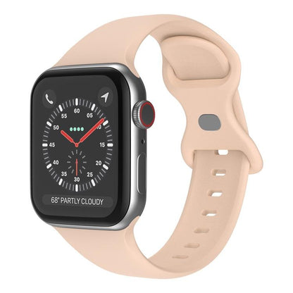For Apple Watch 46mm / 49mm / 45mm / 44mm xDfind Butterfly Buckle Silicone Watch Band(Pink Sand) by xDfind