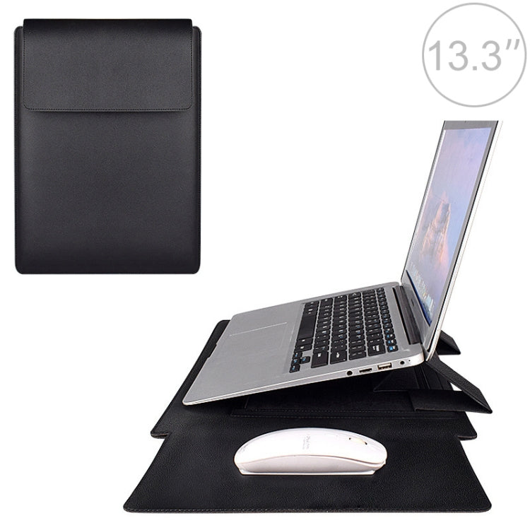 PU05 Sleeve Leather Case Carrying Bag for 13.3 inch Laptop(Black) by bashfashion