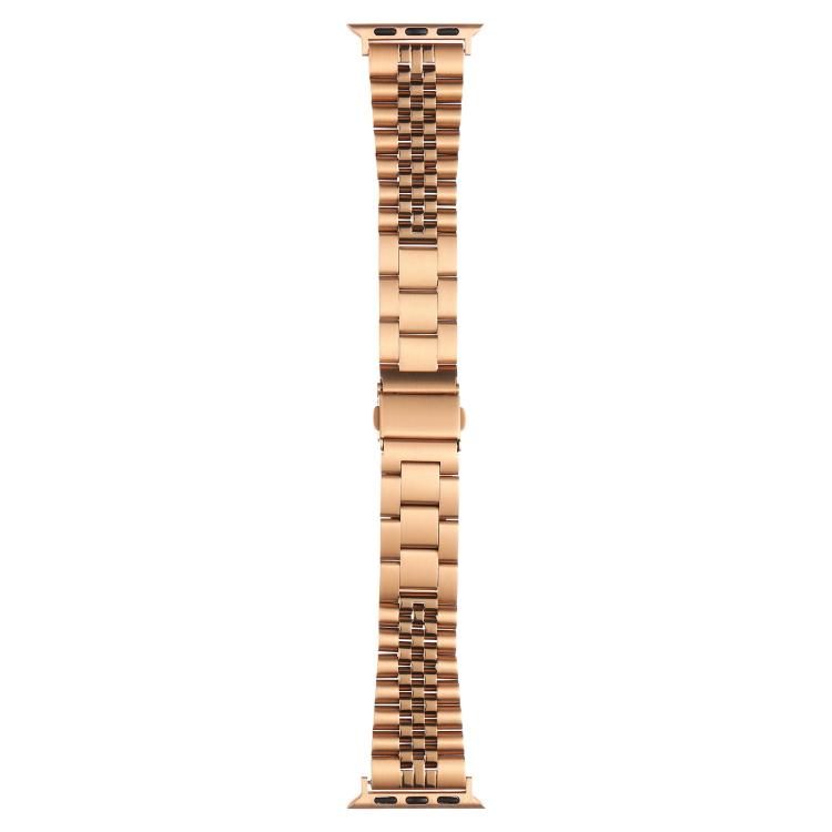For Apple Watch 42mm / 41mm / 40mm / 38mm Quick Release Five-bead Metal Watch Band(Rose Gold) by bashfashion