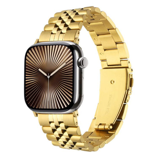 For Apple Watch 42mm / 41mm / 40mm / 38mm Quick Release Five-bead Metal Watch Band(Gold) by bashfashion