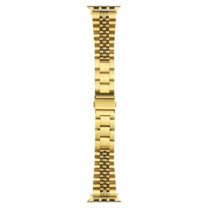 For Apple Watch 42mm / 41mm / 40mm / 38mm Quick Release Five-bead Metal Watch Band(Gold) by bashfashion