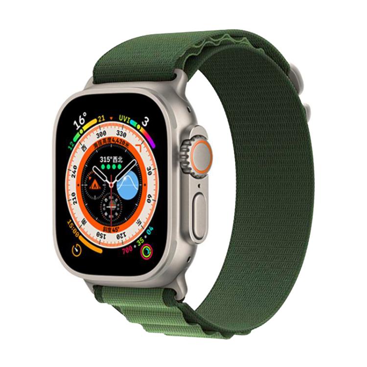 For Apple Watch 46mm / 49mm / 45mm / 44mm xDfind Aline Nylon Loop Watch Band(Army Green) by xDfind