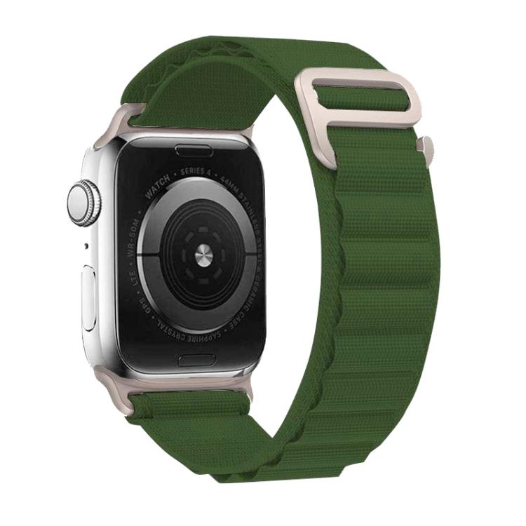 For Apple Watch 46mm / 49mm / 45mm / 44mm xDfind Aline Nylon Loop Watch Band(Army Green) by xDfind