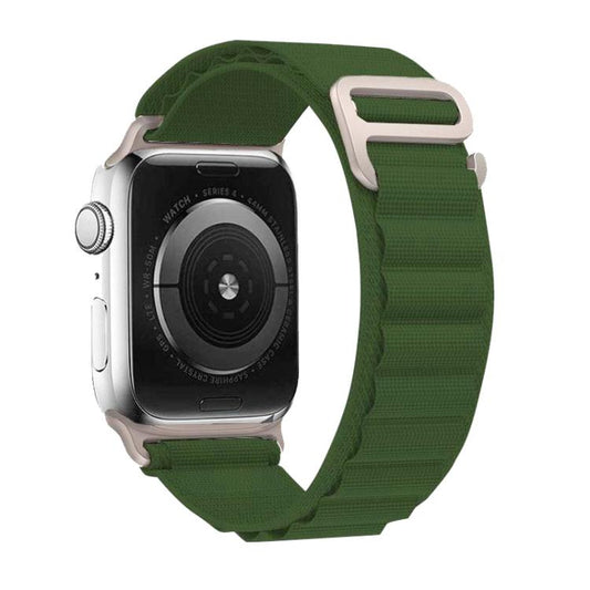 For Apple Watch 46mm / 49mm / 45mm / 44mm xDfind Aline Nylon Loop Watch Band(Army Green) by xDfind