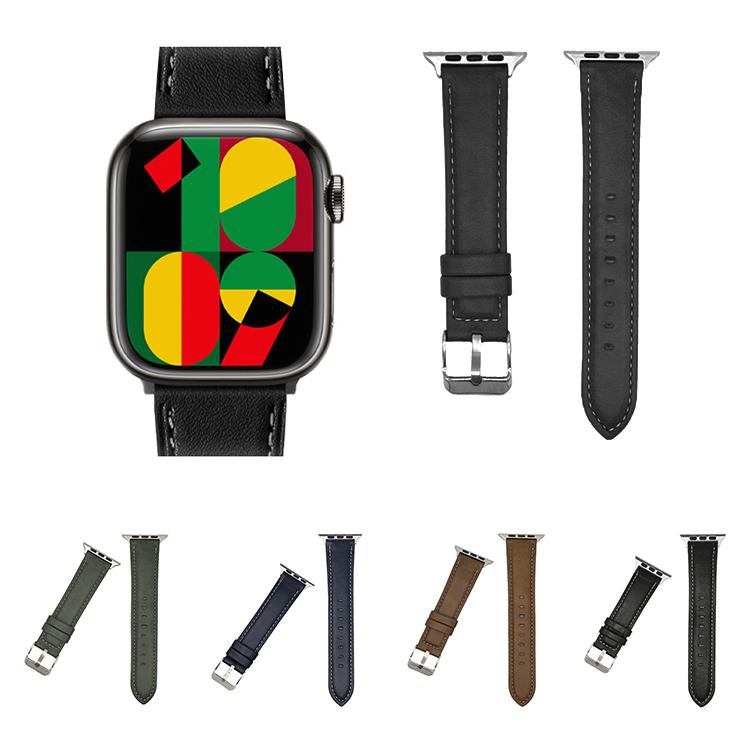 For Apple Watch 46mm / 49mm / 45mm / 44mm xDfind Crazy Horse Texture Leather Watch Band(Black) by xDfind
