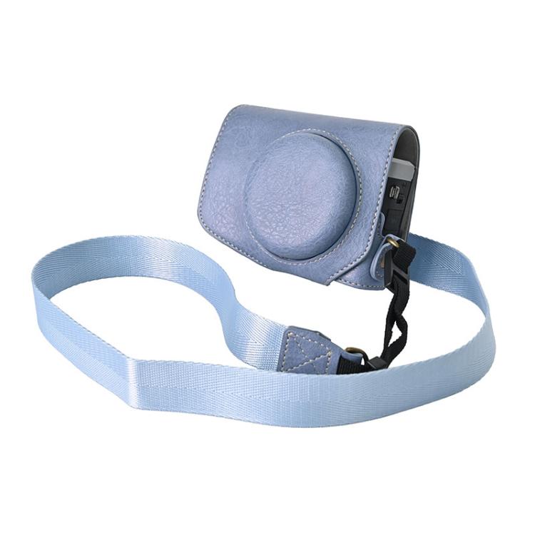 For Canon G7 X Mark III / G7X3 Retro Litchi Texture Leather Full Body Camera Case Bag with Strap(Blue) by bashfashion