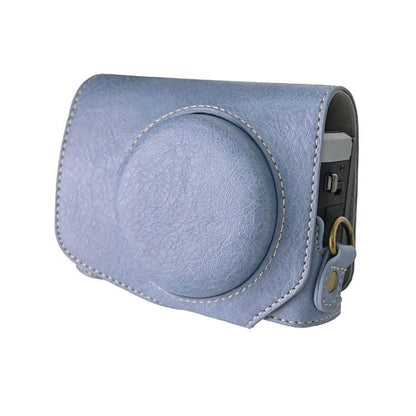 For Canon G7 X Mark III / G7X3 Retro Litchi Texture Leather Full Body Camera Case Bag with Strap(Blue) by bashfashion
