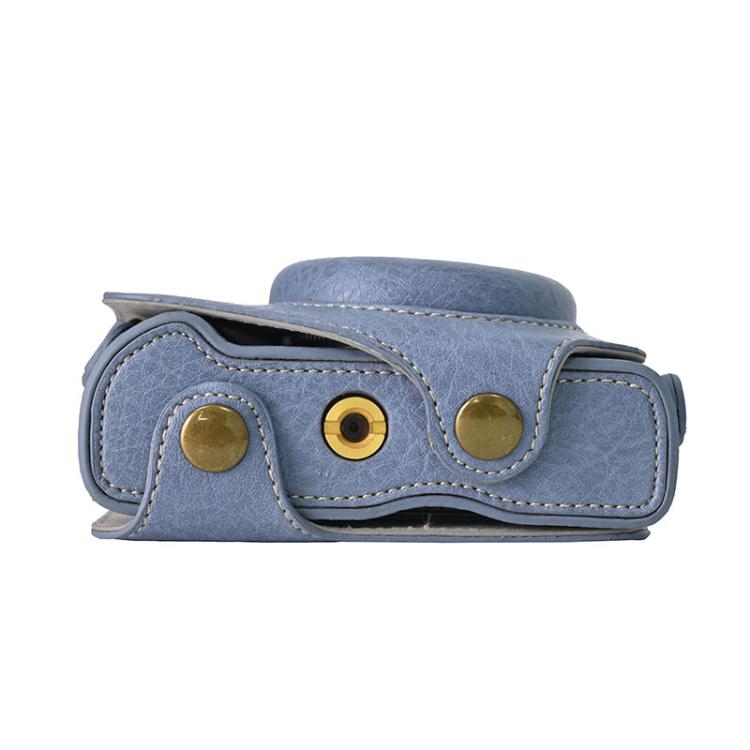 For Canon G7 X Mark III / G7X3 Retro Litchi Texture Leather Full Body Camera Case Bag with Strap(Blue) by bashfashion