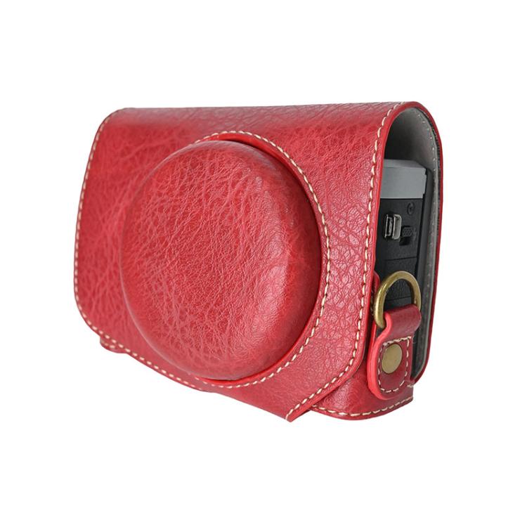For Canon G7 X Mark III / G7X3 Retro Litchi Texture Leather Full Body Camera Case Bag with Strap(Red) by bashfashion