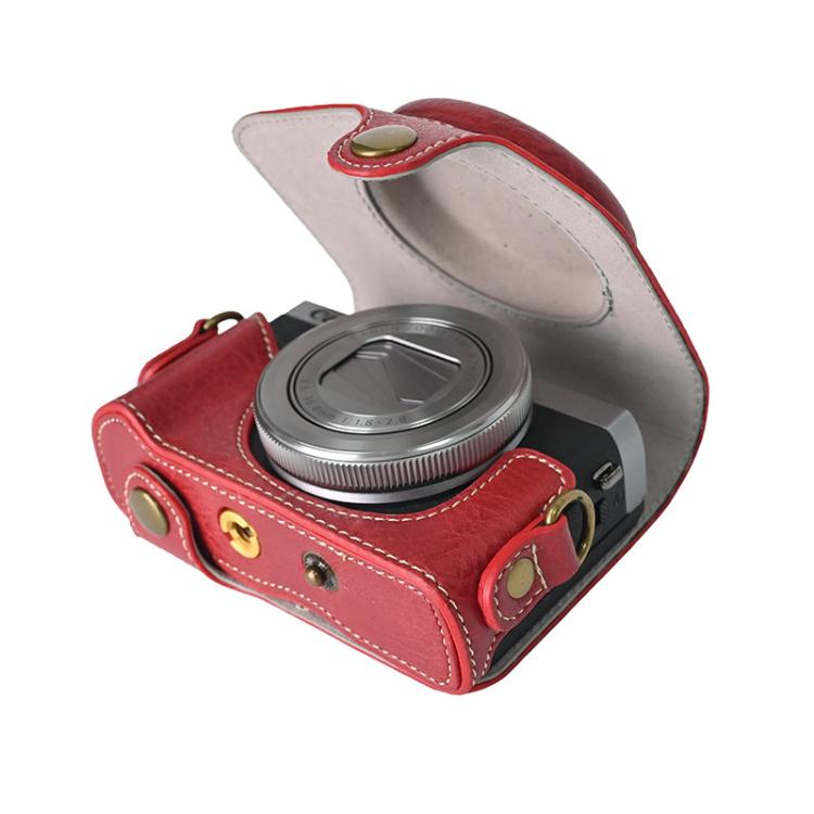 For Canon G7 X Mark III / G7X3 Retro Litchi Texture Leather Full Body Camera Case Bag with Strap(Red) by bashfashion