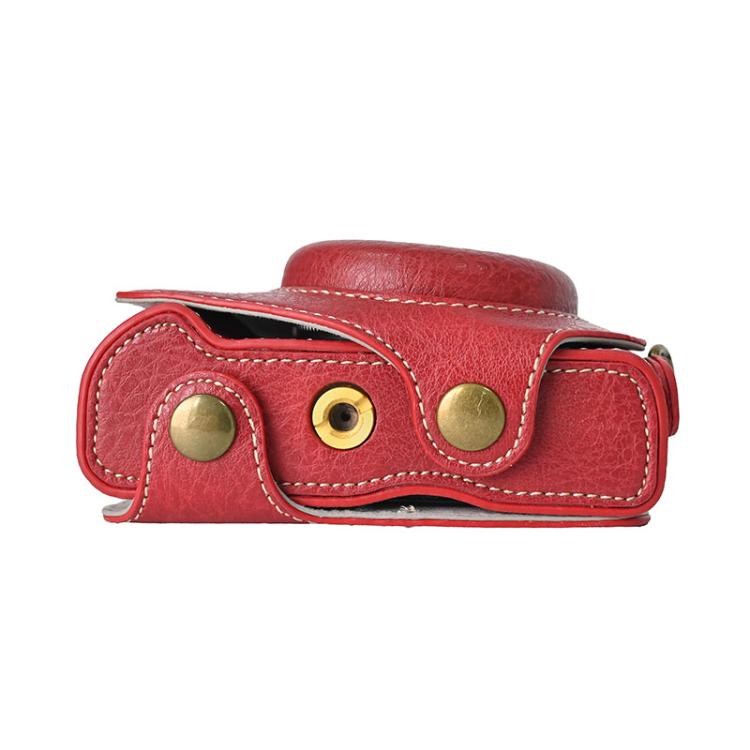 For Canon G7 X Mark III / G7X3 Retro Litchi Texture Leather Full Body Camera Case Bag with Strap(Red) by bashfashion