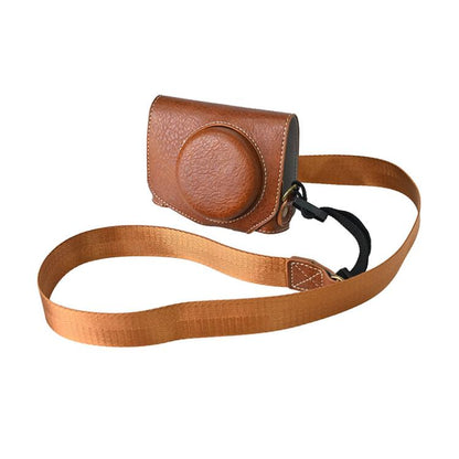 For Canon G7 X Mark III / G7X3 Retro Litchi Texture Leather Full Body Camera Case Bag with Strap(Coffee) by bashfashion