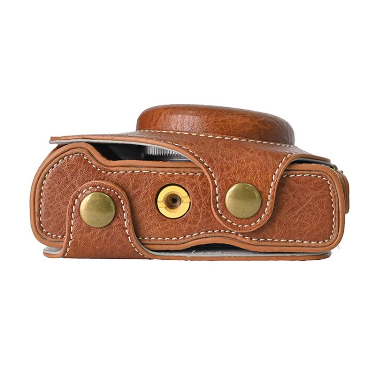 For Canon G7 X Mark III / G7X3 Retro Litchi Texture Leather Full Body Camera Case Bag with Strap(Coffee) by bashfashion