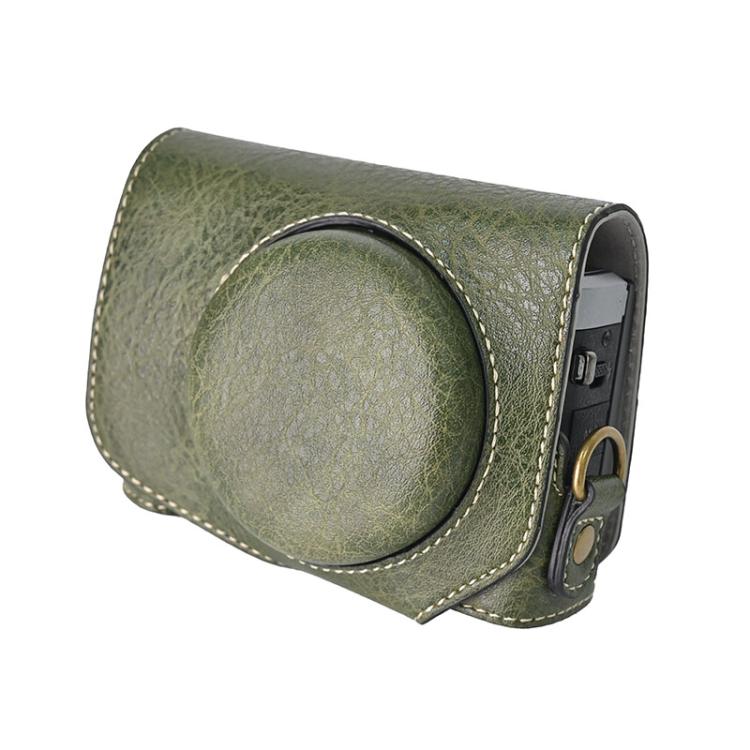 For Canon G7 X Mark III / G7X3 Retro Litchi Texture Leather Full Body Camera Case Bag with Strap(Green) by bashfashion