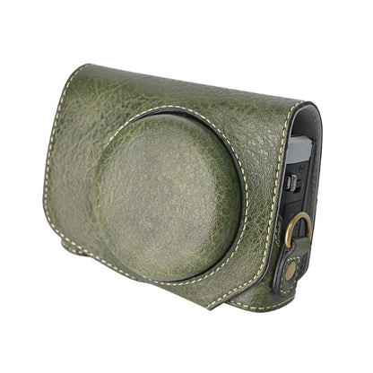 For Canon G7 X Mark III / G7X3 Retro Litchi Texture Leather Full Body Camera Case Bag with Strap(Green) by bashfashion