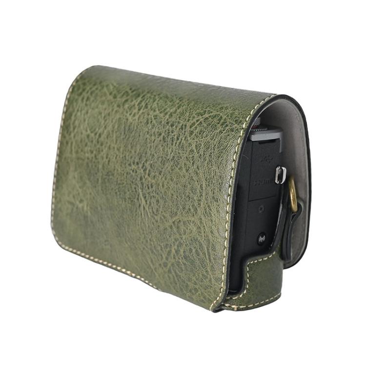 For Canon G7 X Mark III / G7X3 Retro Litchi Texture Leather Full Body Camera Case Bag with Strap(Green) by bashfashion