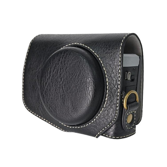 For Canon G7 X Mark III / G7X3 Retro Litchi Texture Leather Full Body Camera Case Bag with Strap(Black) by bashfashion