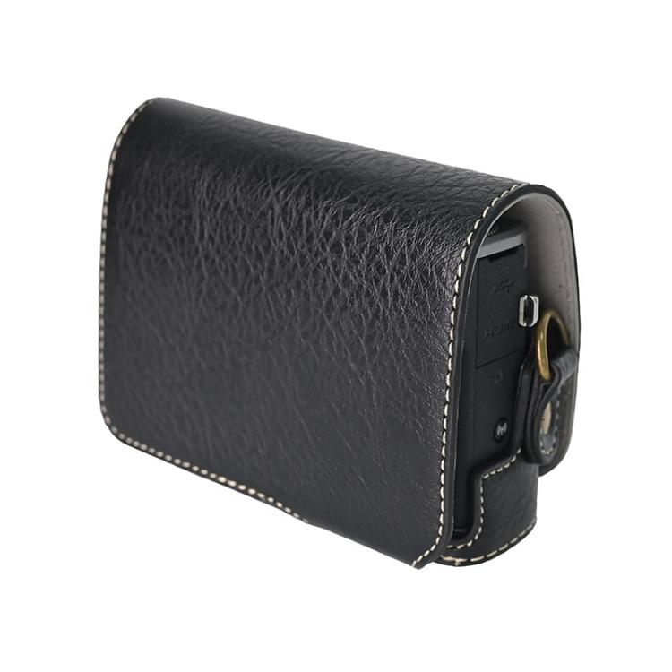 For Canon G7 X Mark III / G7X3 Retro Litchi Texture Leather Full Body Camera Case Bag with Strap(Black) by bashfashion