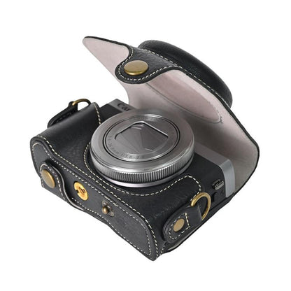 For Canon G7 X Mark III / G7X3 Retro Litchi Texture Leather Full Body Camera Case Bag with Strap(Black) by bashfashion