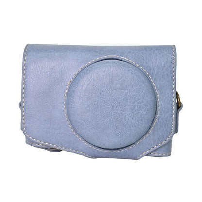 For Canon PowerShot SX740 HS Retro Litchi Texture Leather Full Body Camera Case Bag with Strap(Blue) by bashfashion