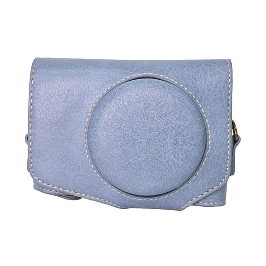 For Canon PowerShot SX740 HS Retro Litchi Texture Leather Full Body Camera Case Bag with Strap(Blue) by bashfashion