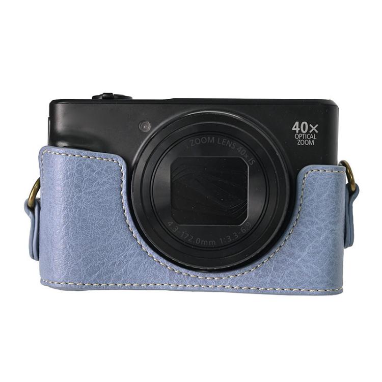 For Canon PowerShot SX740 HS Retro Litchi Texture Leather Full Body Camera Case Bag with Strap(Blue) by bashfashion