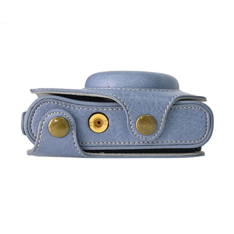 For Canon PowerShot SX740 HS Retro Litchi Texture Leather Full Body Camera Case Bag with Strap(Blue) by bashfashion