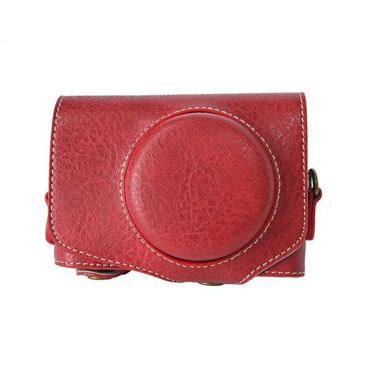 For Canon PowerShot SX740 HS Retro Litchi Texture Leather Full Body Camera Case Bag with Strap(Red) by bashfashion