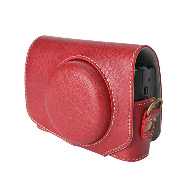 For Canon PowerShot SX740 HS Retro Litchi Texture Leather Full Body Camera Case Bag with Strap(Red) by bashfashion