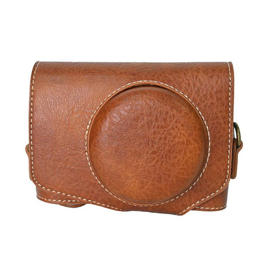 For Canon PowerShot SX740 HS Retro Litchi Texture Leather Full Body Camera Case Bag with Strap(Coffee) by bashfashion