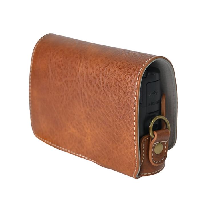 For Canon PowerShot SX740 HS Retro Litchi Texture Leather Full Body Camera Case Bag with Strap(Coffee) by bashfashion